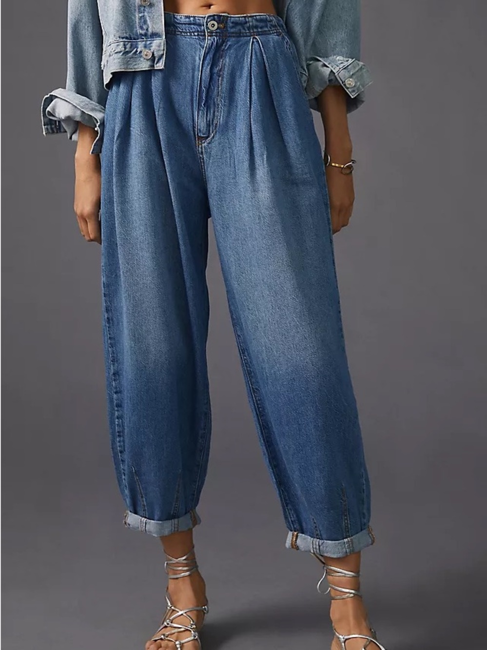Anthropologie Pilcro Pleated High-Rise Balloon Leg 90s Jeans - Picture 3 of 16